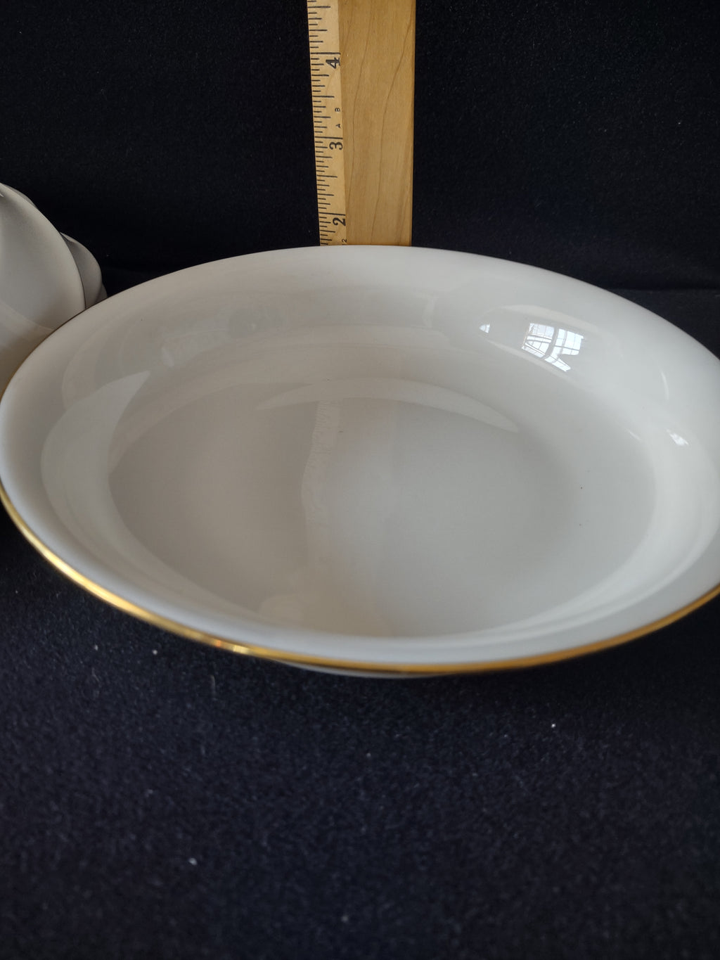 Vintage Oxford Bone China Special Off-White Gold Band Pasta Bowl Set of 5 [7227]