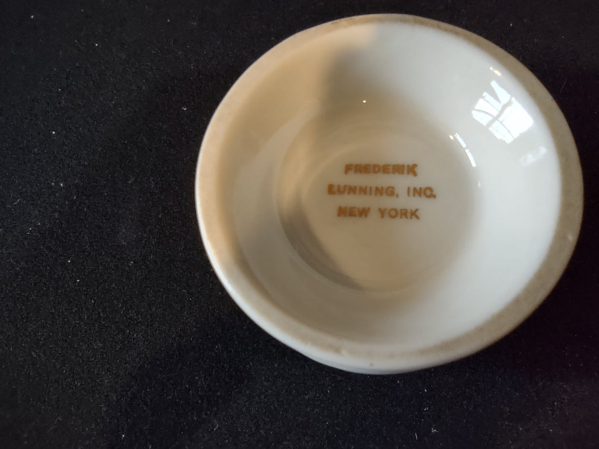 Vintage Frederik Lunning Lily of the Valley Footed Porcelain Cachepot - close-up botanical detail