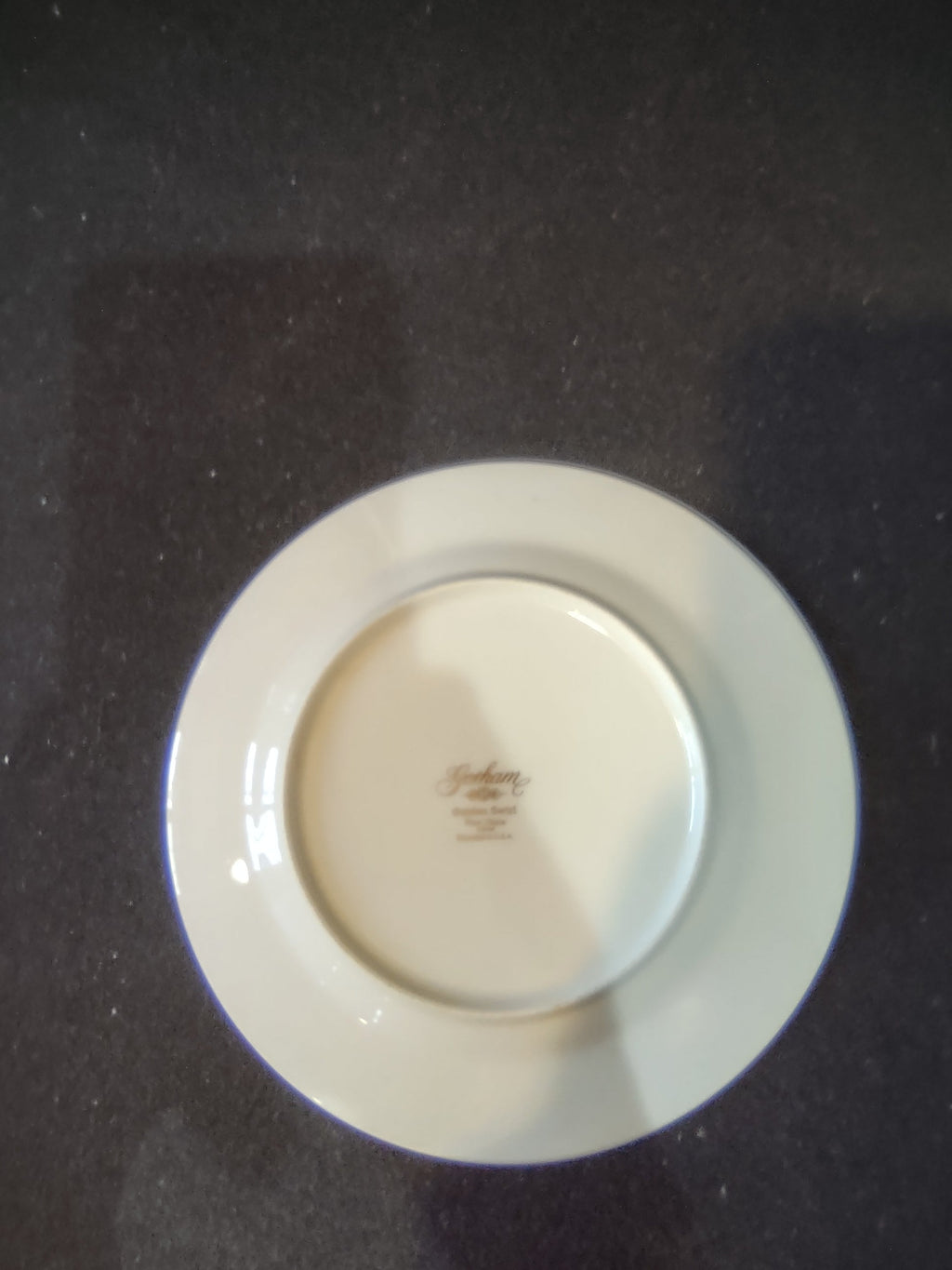 Gorham Golden Swirl plate - back view showing backstamp