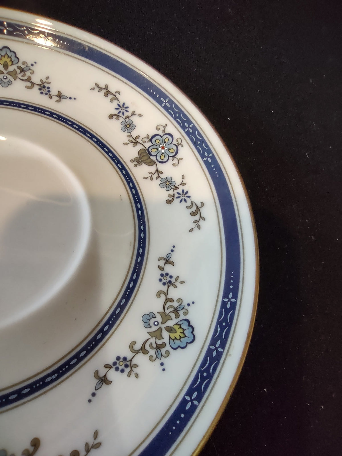 Gorham Finial Fine China saucer - size reference with ruler showing approximately 6 inches
