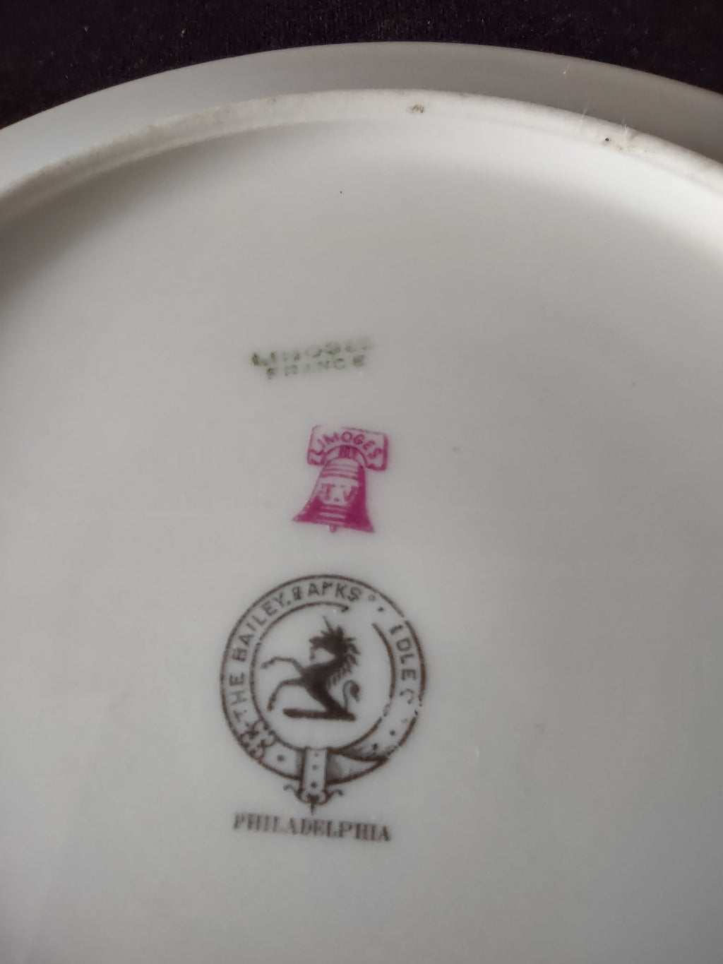 Vintage Limoges France plate additional detail view
