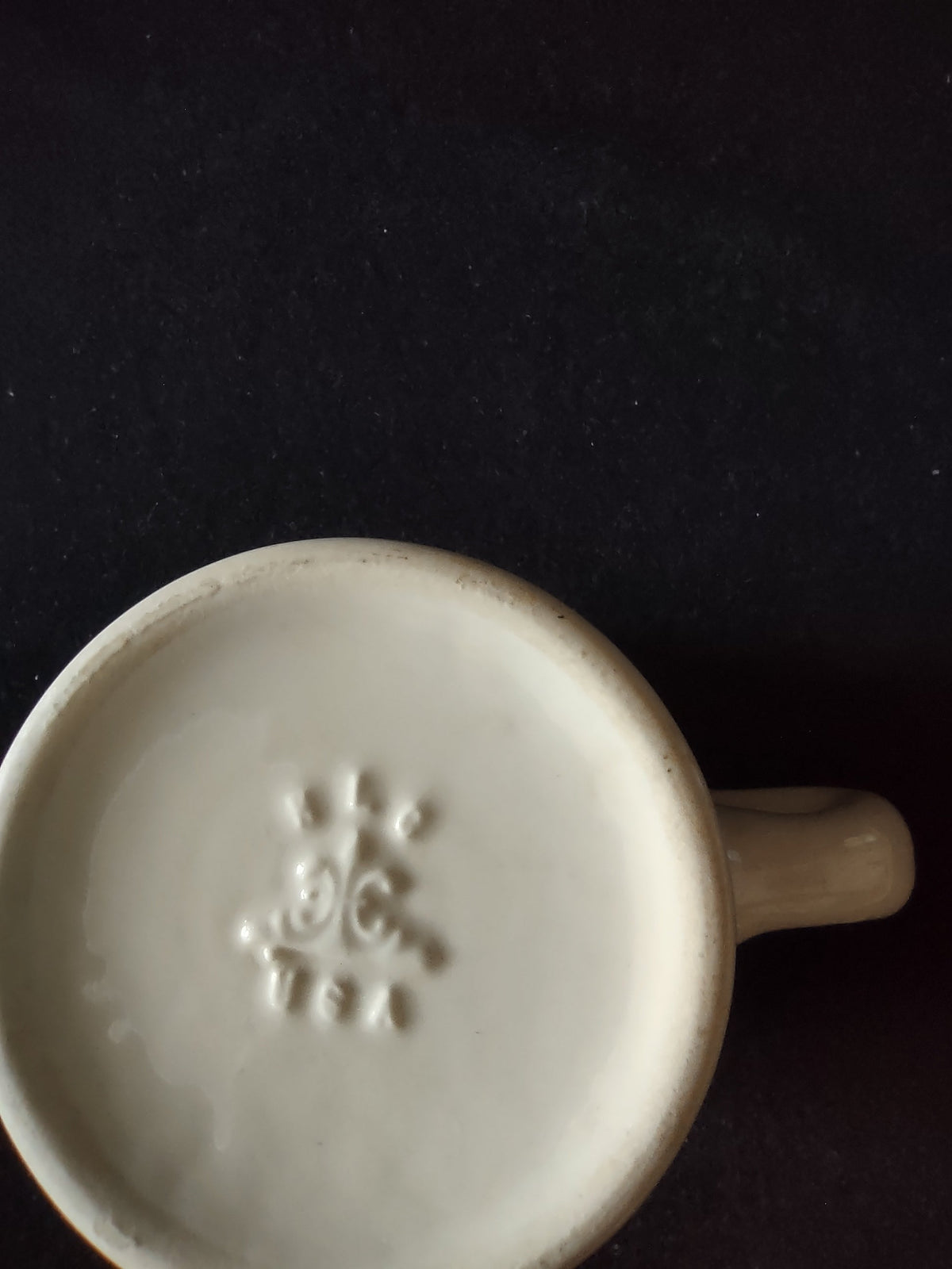 Vintage diner coffee mug handle detail close up