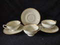 Vintage Syracuse China Gold Band Footed Cup & Saucer Set of 3 [7228]