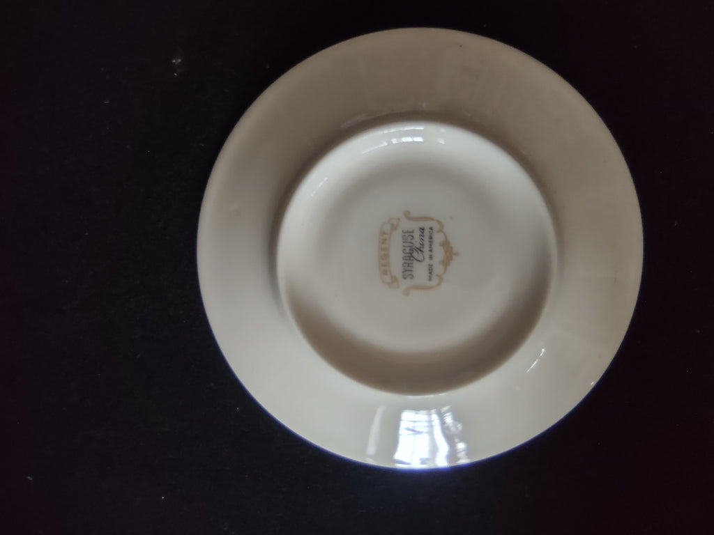 Vintage Syracuse China Gold Band Footed Cup & Saucer Set of 3 [7228]
