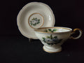 Vintage Castleton China Blue Rose Cup & Saucer Cream Gold USA [7001]