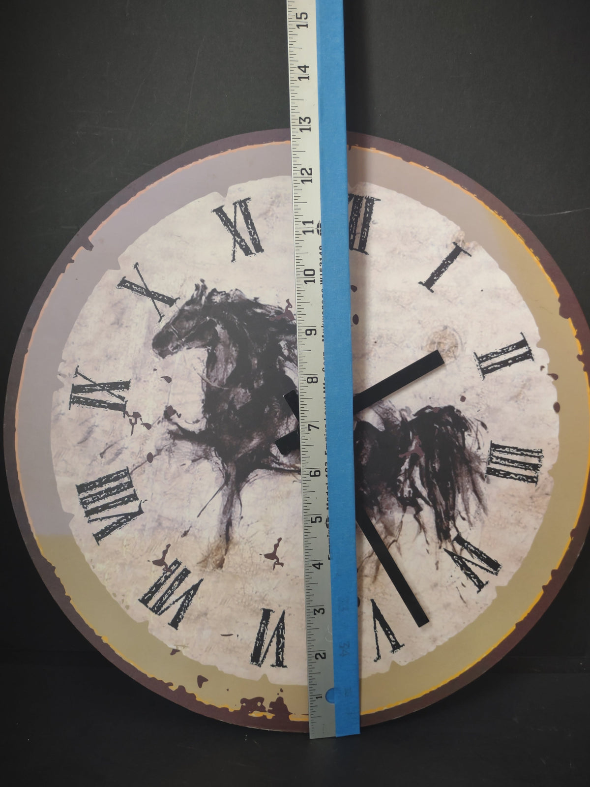 Vintage horse Roman numeral wall clock face