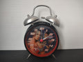 Vintage WWE Twin Bell Alarm Clock - back view showing battery compartment