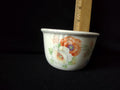 Vintage Floral Ribbed Cup - side view showing ribbed body and tan discoloration patch