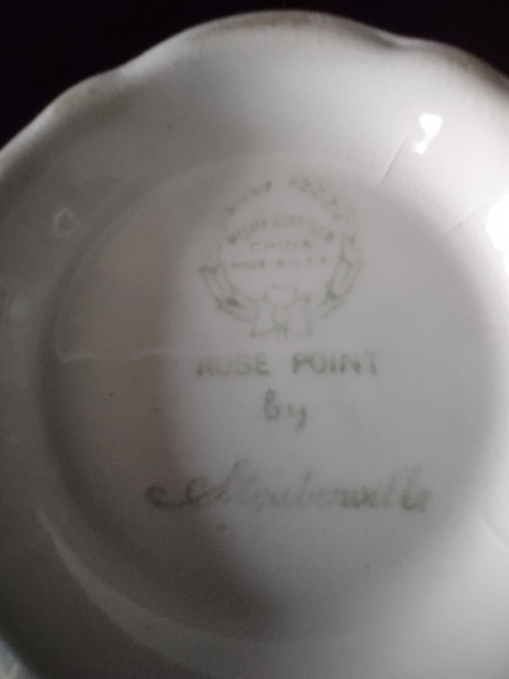 Arcopal Blue Pearl oval serving bowl full side view