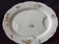 Theodore Haviland Dorset pink rose oval platter top view close-up of rim