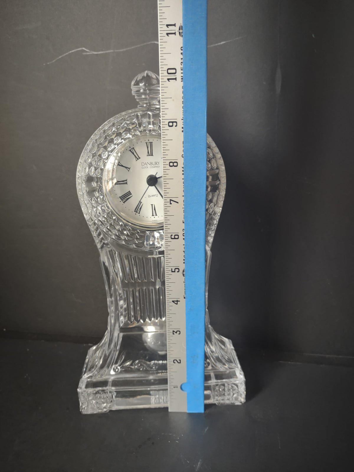 Vintage Danbury Clock Co Lead Crystal Mantel Clock Quartz [7344]