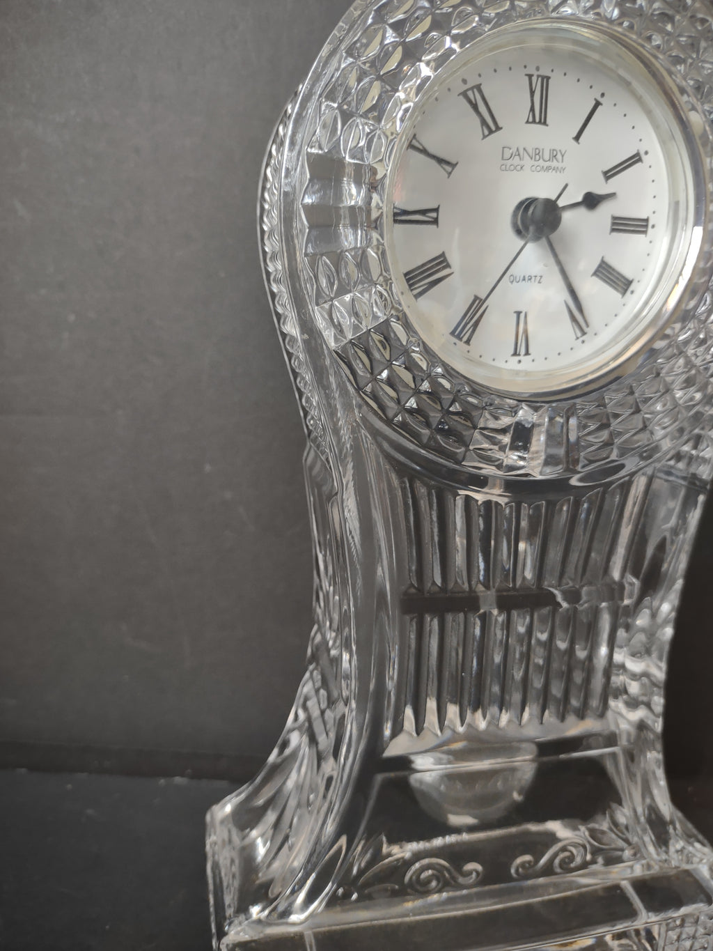 Vintage Danbury Clock Co Lead Crystal Mantel Clock Not Working [7344]