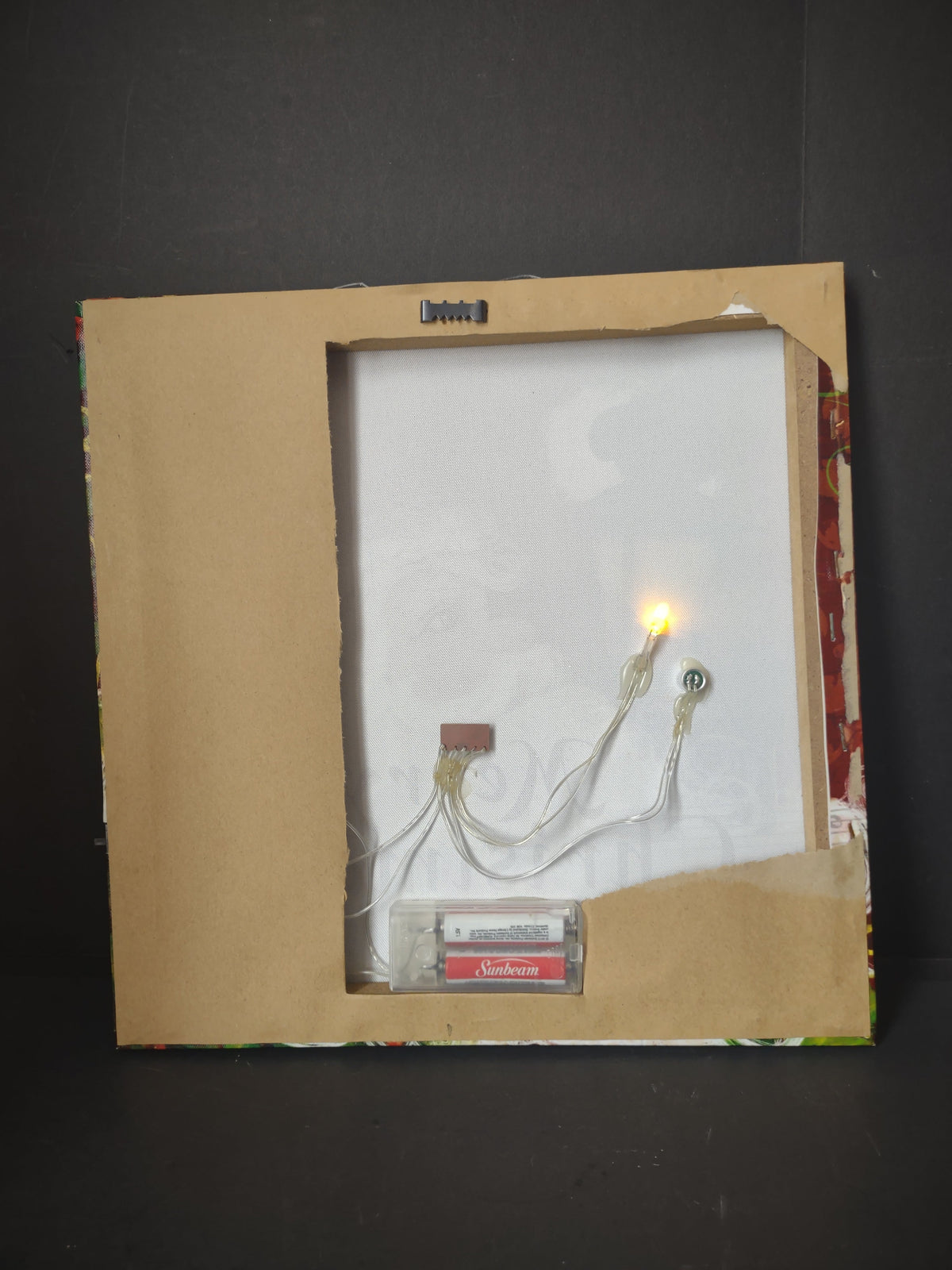 Vintage LED Light Up Santa Claus Merry Christmas Canvas Wall Art - size measurement