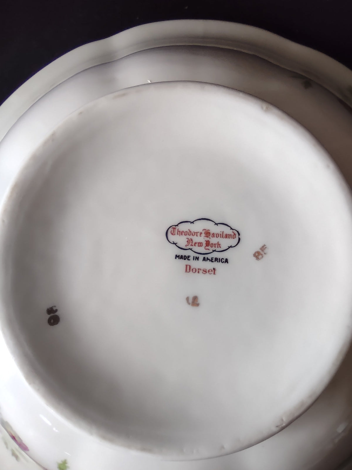 Vintage Theodore Haviland NY Dorset bowl underside additional view
