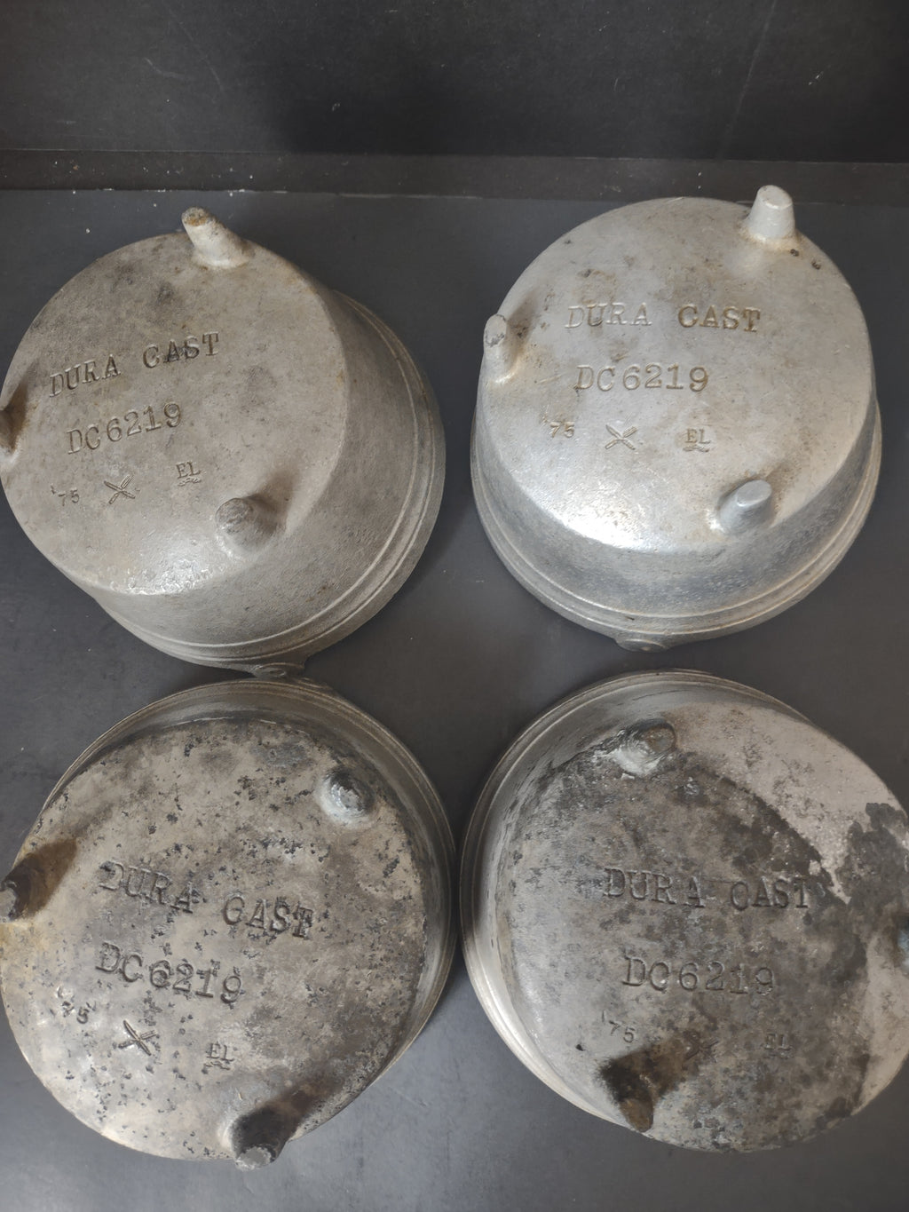 Vintage Dura Cast DC6219 Cast Aluminum Cauldron Bean Pot Set of 4 [7340]