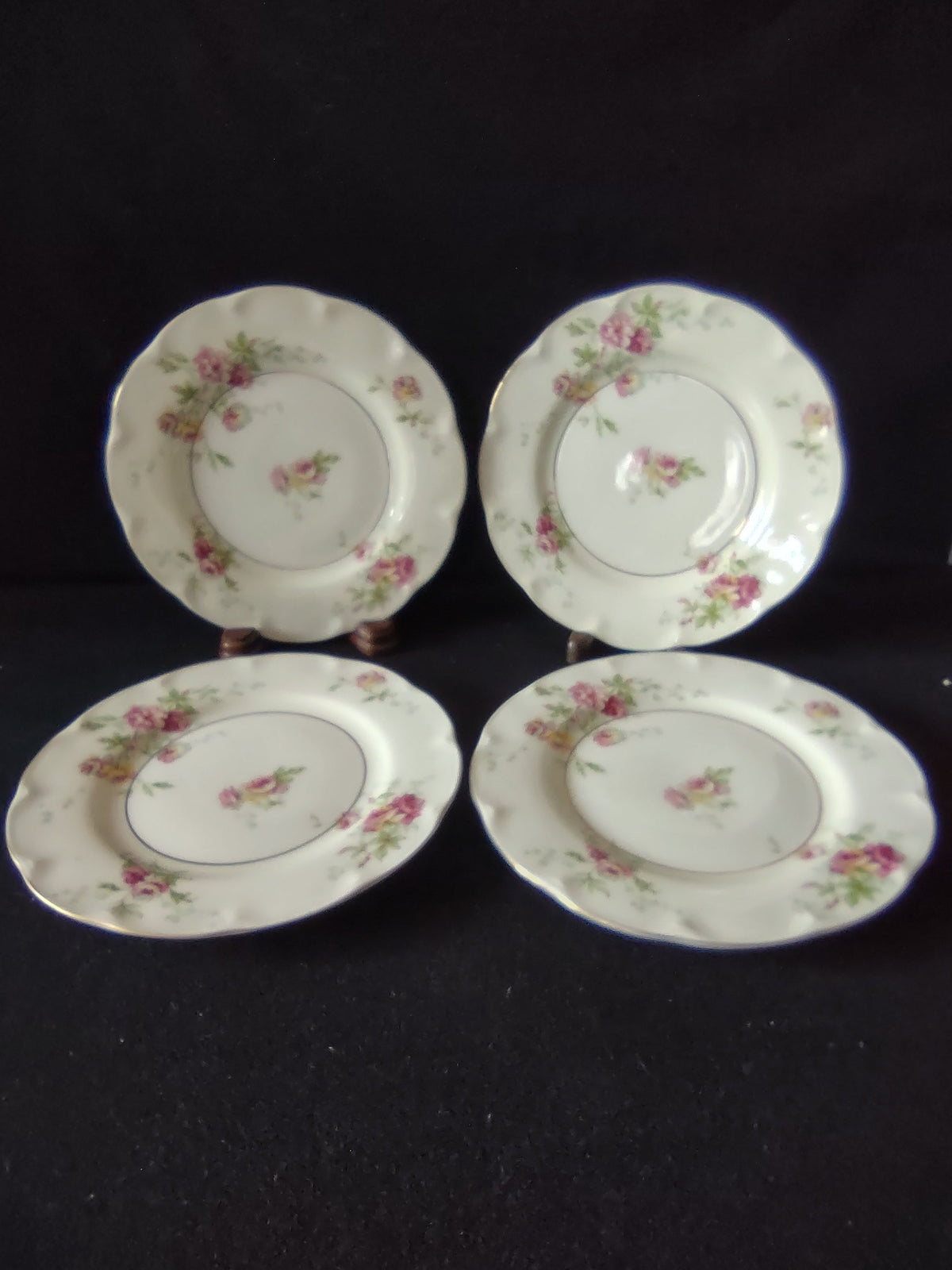 Vintage Theodore Haviland NY Dorset saucer top view with ruler showing 6 inch diameter