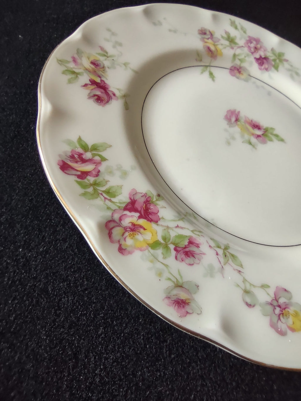 Vintage Theodore Haviland NY Huron plate rim edge discoloration detail
