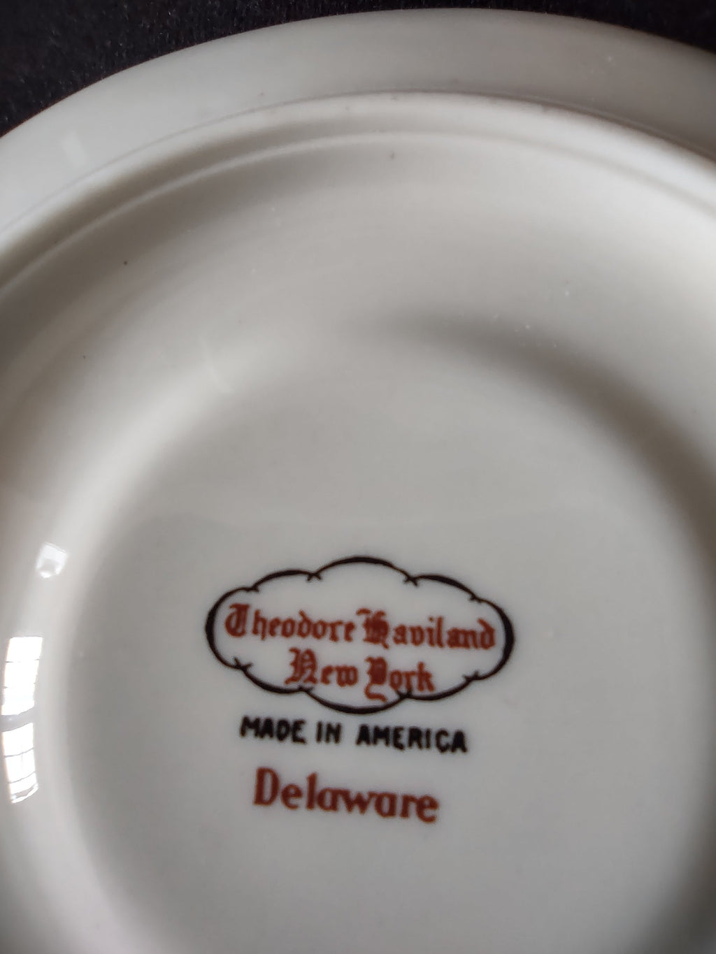 Theodore Haviland New York Delaware backstamp close-up - Made in America