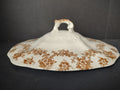 Vintage Samuel Ford & Co Festoon Brown Transferware Tureen Lid ONLY [7285]