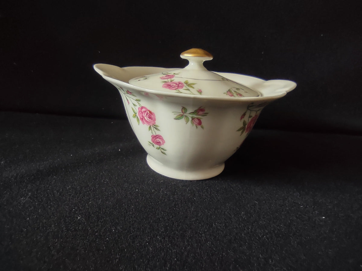 Top-down view of sugar bowl with ruler showing approximately 6 inch diameter