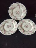 Theodore Haviland New York Delaware plate showing scattered pink rosebud border pattern on white