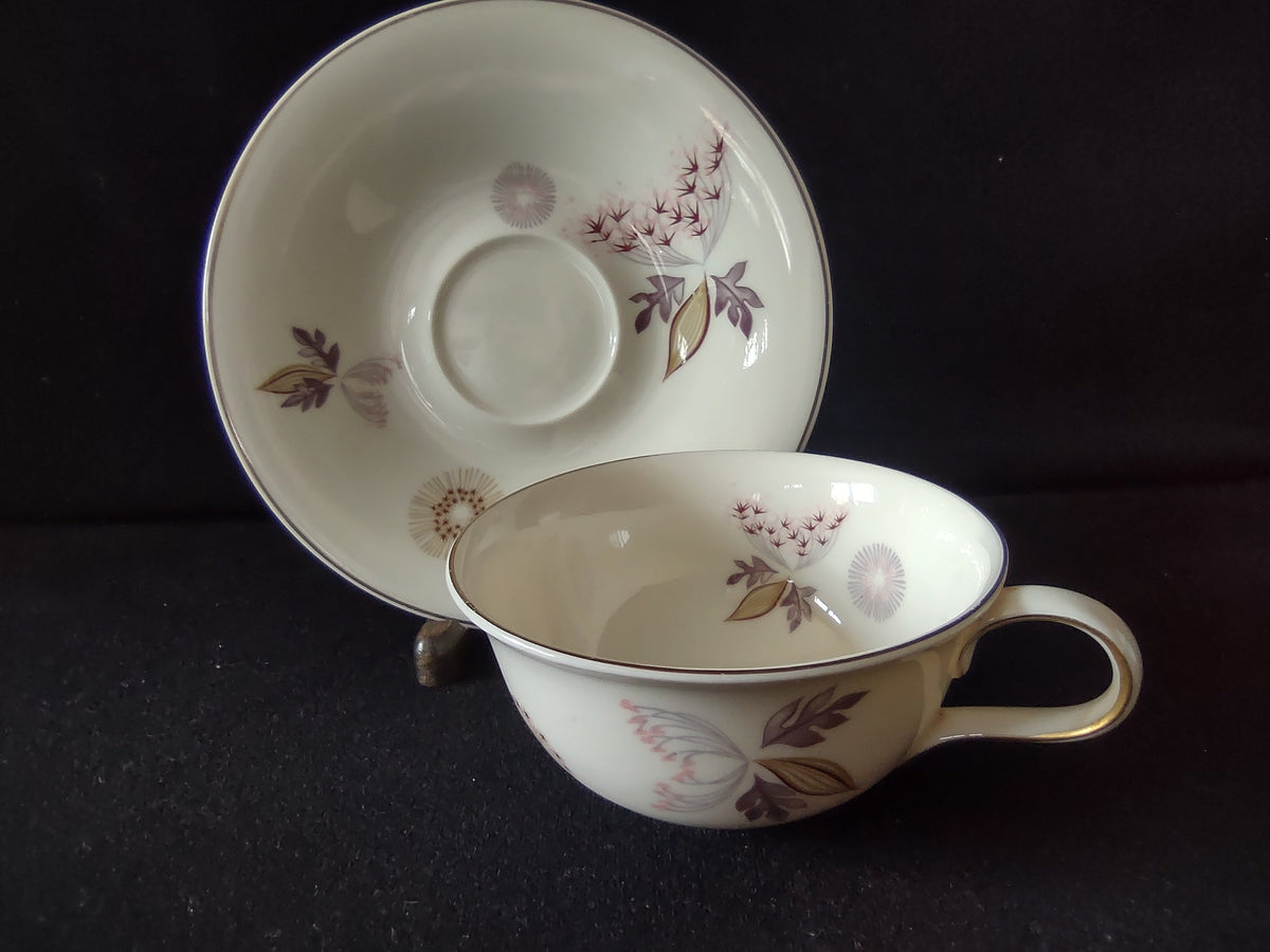 Top-down view of Lenox vintage cup interior showing platinum rim and floral motif