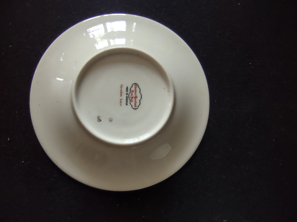 Lenox saucer backstamp showing Made in USA mark and pattern name