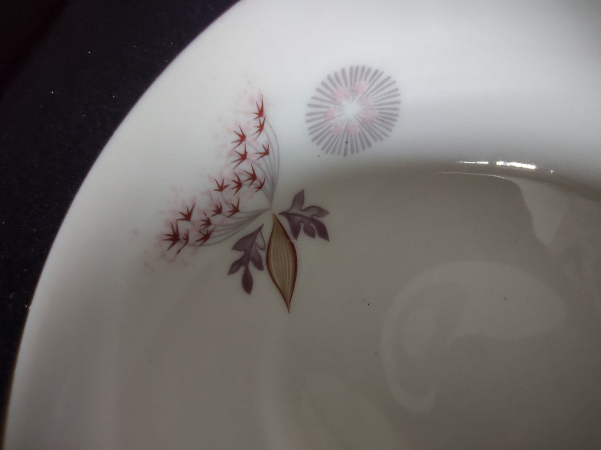 Lenox vintage cup and saucer set showing full floral pattern with pink bloom and platinum rim
