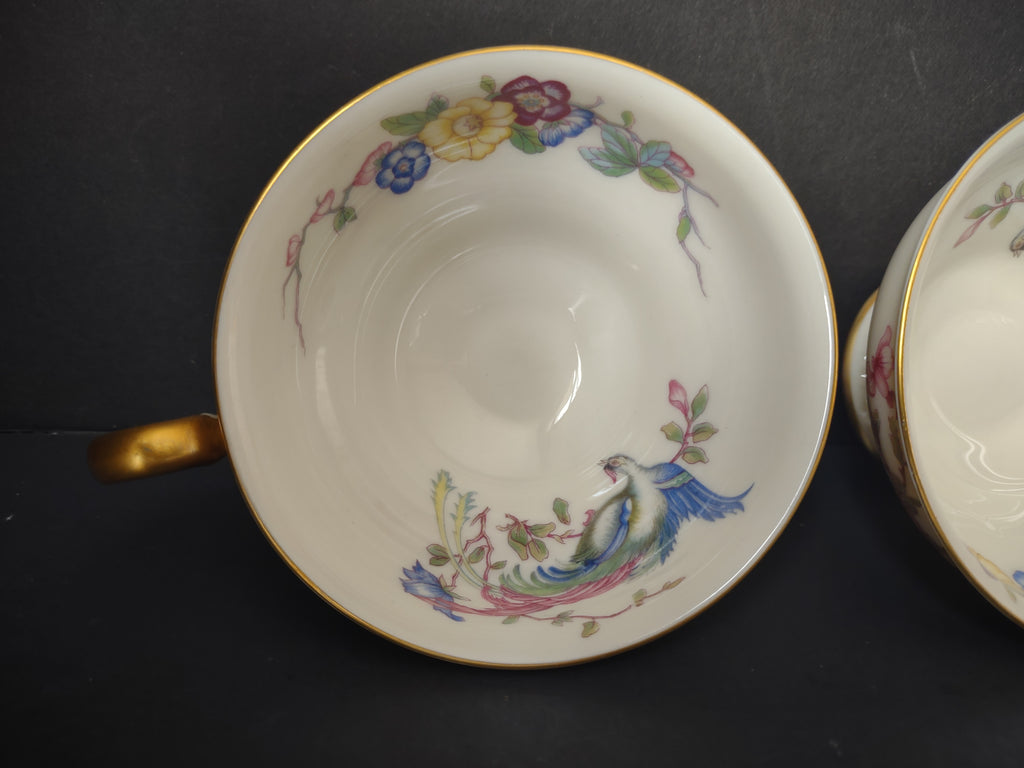 Vintage Castleton China Phoenix Footed Teacup Set of 2 [7281]