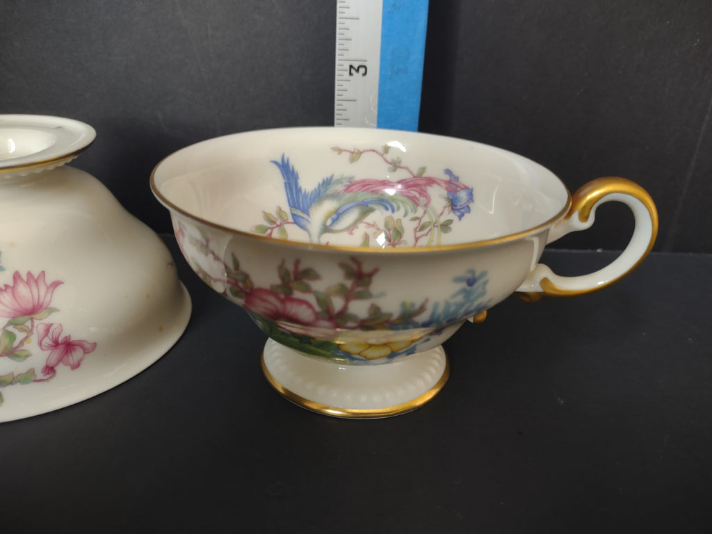 Vintage Castleton China Phoenix Footed Teacup Set of 2 [7281]