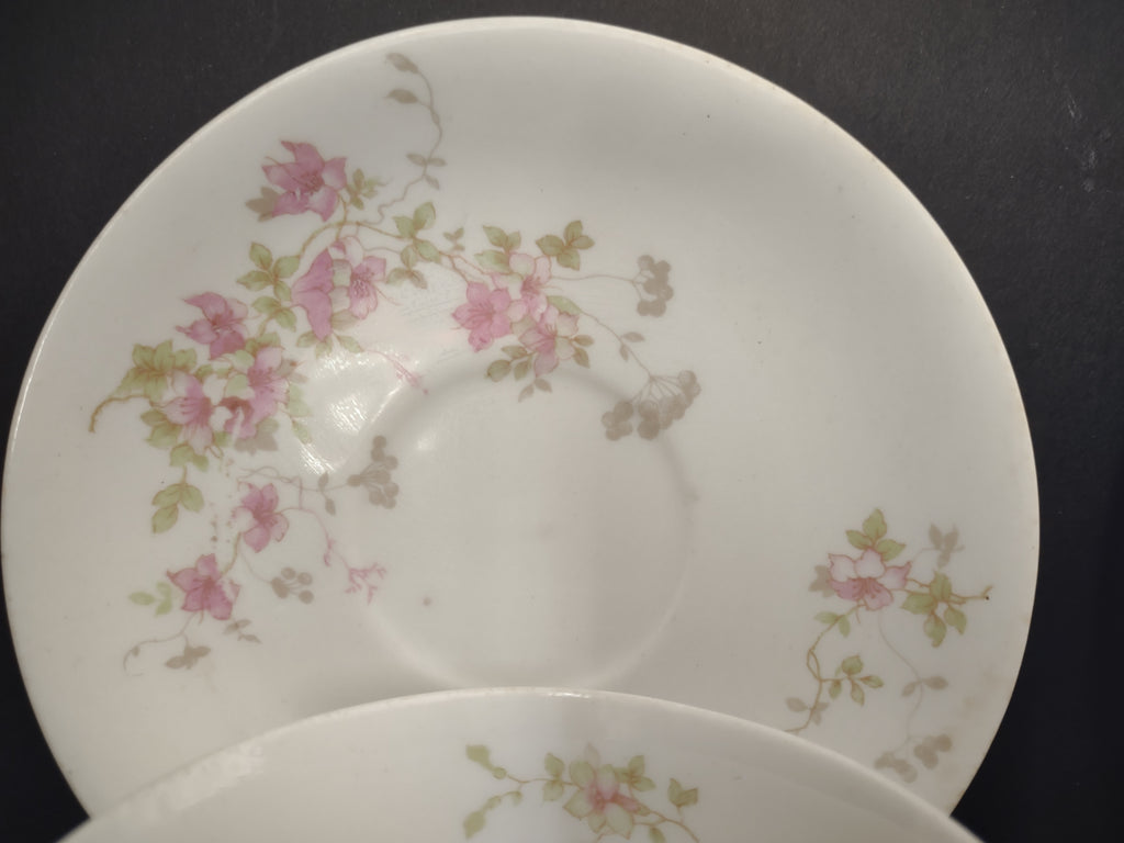 Vintage O.P.Co. Syracuse China Floral Cup & Saucer Set of 3 [7283]