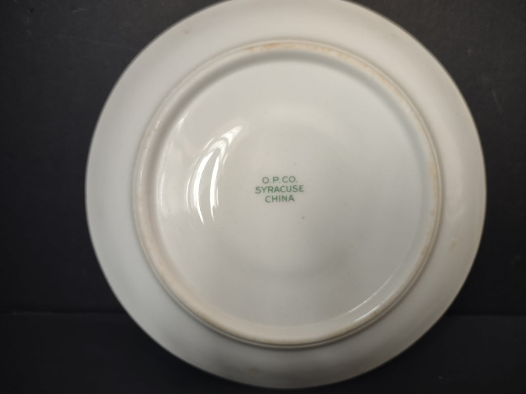 Backstamp showing O.P.Co. Syracuse China mark on saucer base