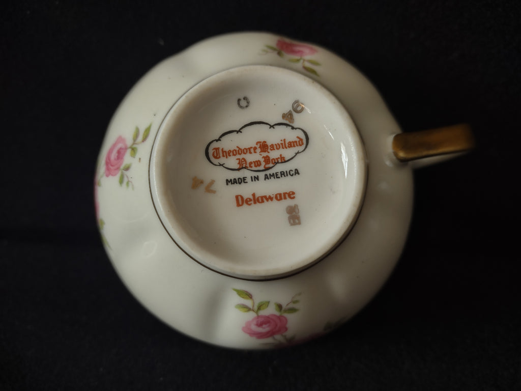 Vintage Theodore Haviland NY Delaware Pink Rose Tea Cup [7270]