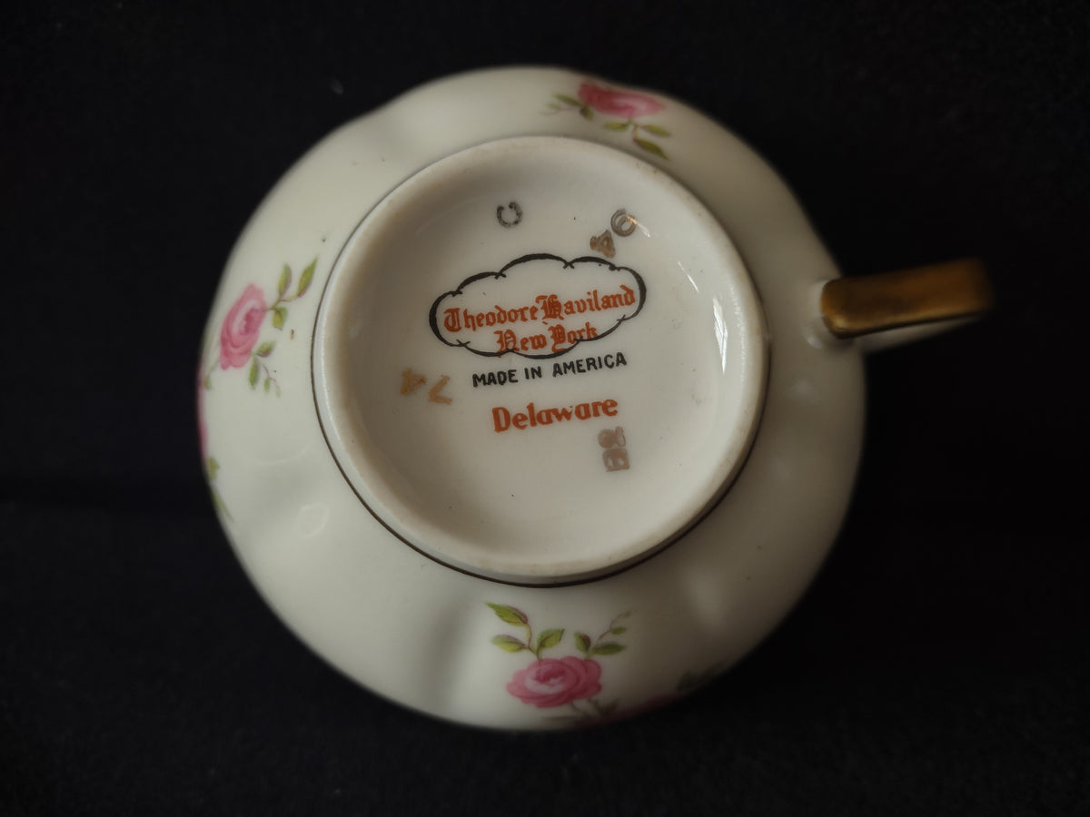 Vintage Theodore Haviland NY Delaware Pink Rose Tea Cup [7270]