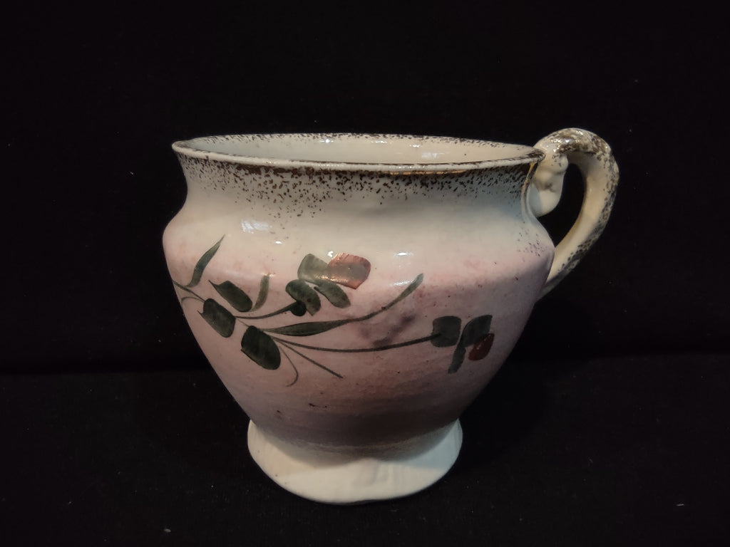 Vintage Metlox Lustre Ware Creamer Pink Lavender Floral Fleur-de-Lis Mark [7278]