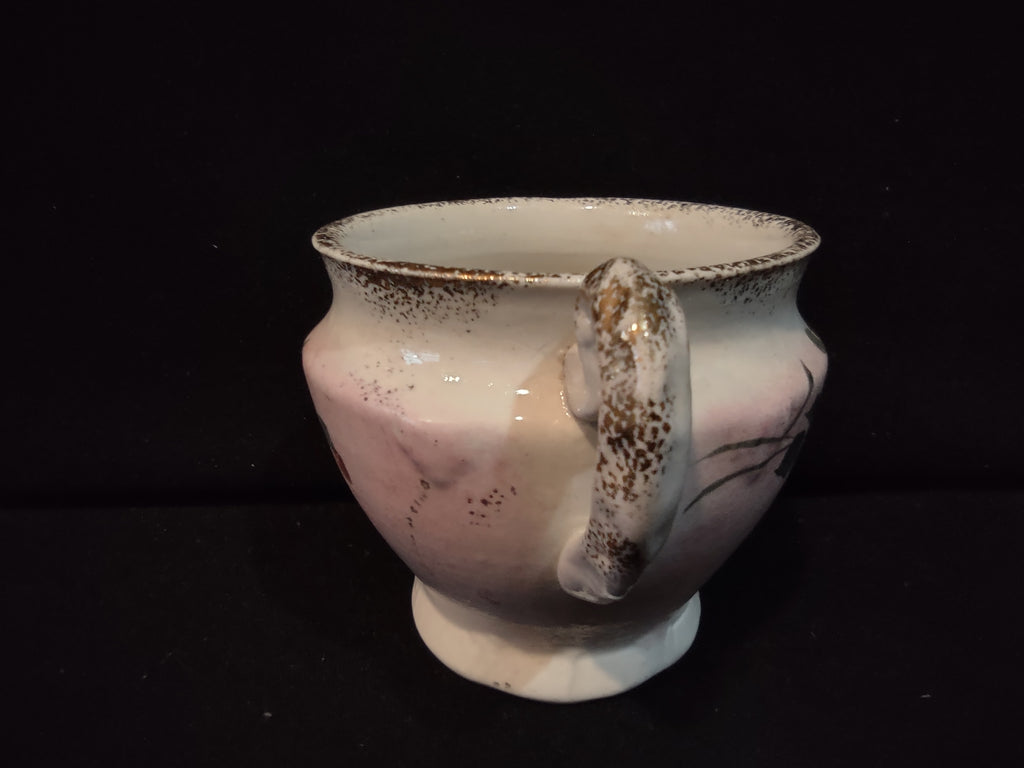 Vintage Metlox Lustre Ware Creamer Pink Lavender Floral Fleur-de-Lis Mark [7278]