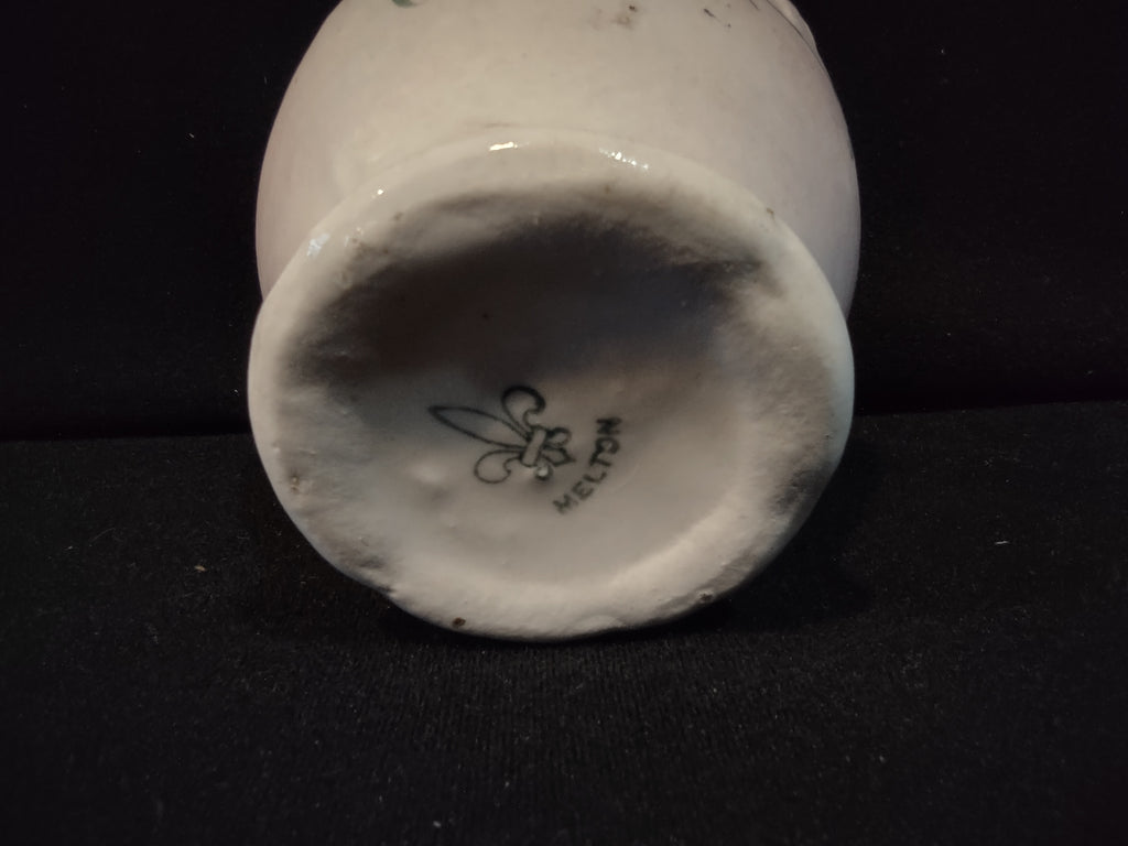 Vintage Metlox Lustre Ware Creamer Pink Lavender Floral Fleur-de-Lis Mark [7278]