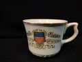 Vintage E Pluribus Unum Patriotic Crest SMALL Espresso Cup White Porcelain Gold Rim [7279]