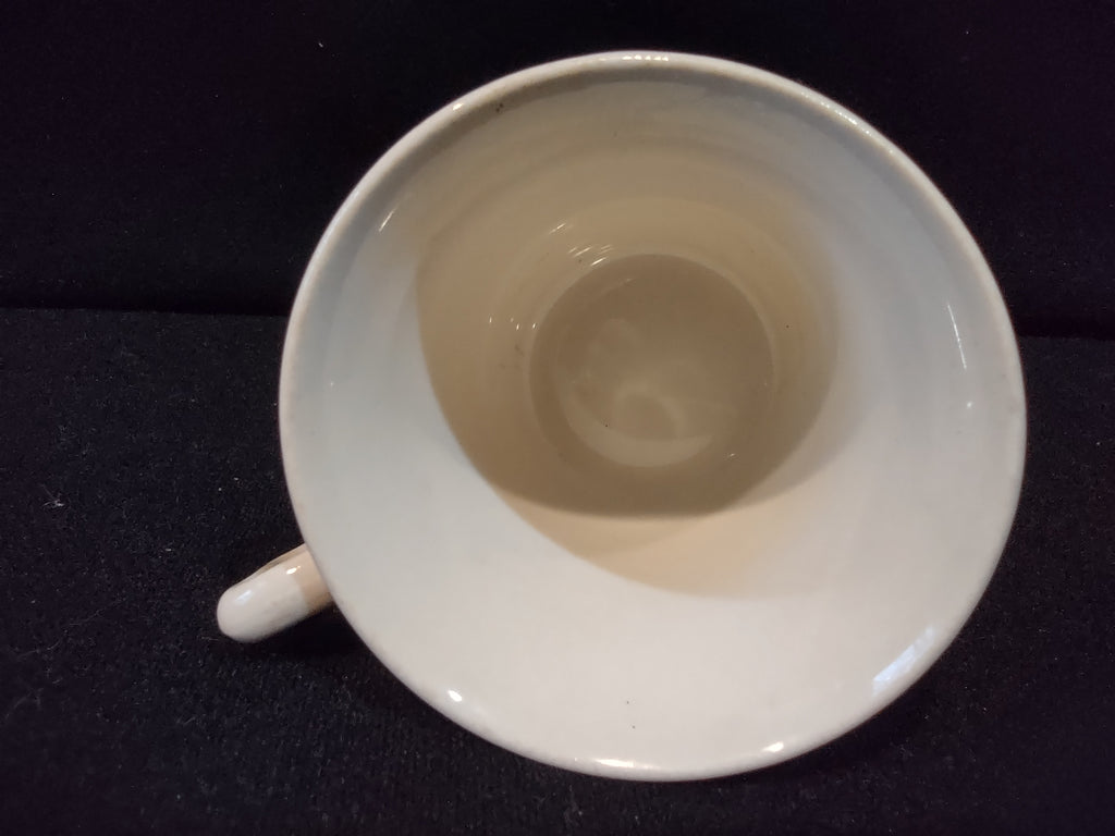 Vintage E Pluribus Unum Patriotic Crest SMALL Espresso Cup White Porcelain Gold Rim [7279]