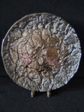 JSG Oceana bronze black art glass plate - close-up of textured crackled surface
