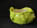 Holland Mold cabbage leaf ceramic bowl - top view showing ruffled leaf edges