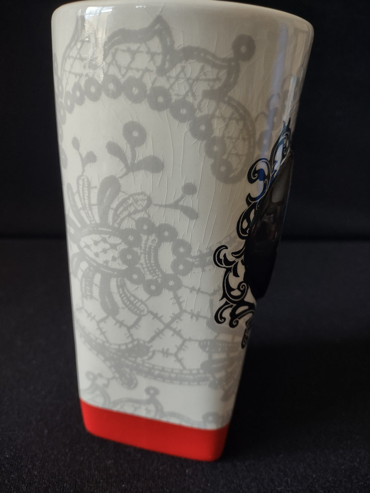 Vintage Hallmark Baroque Scrollwork Photo Frame Latte Mug - backstamp reading Only at Hallmark, Hallmark Licensing Inc, Made in China, Hand Wash Only