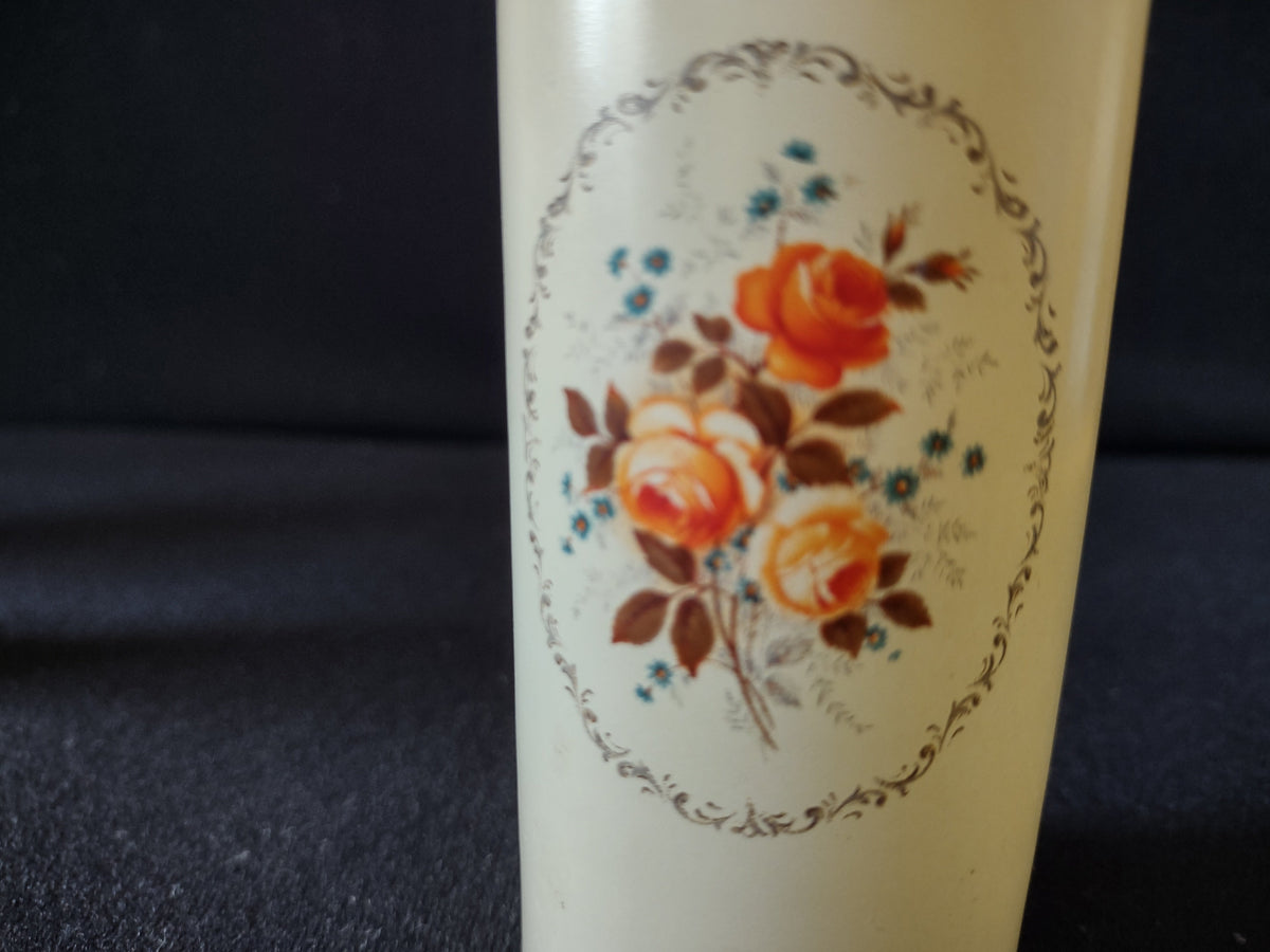 Bottom view of two frosted glass goblets showing base construction