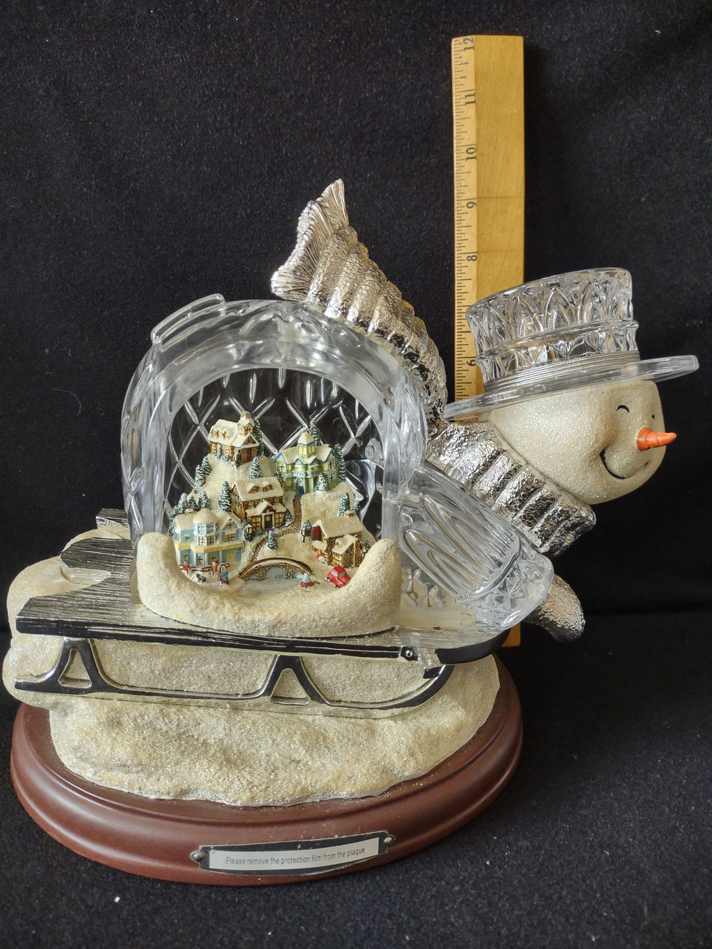 Vintage Bradford Exchange Thomas Kinkade Let It Snow Crystal For Parts NOT WORKING [3773]