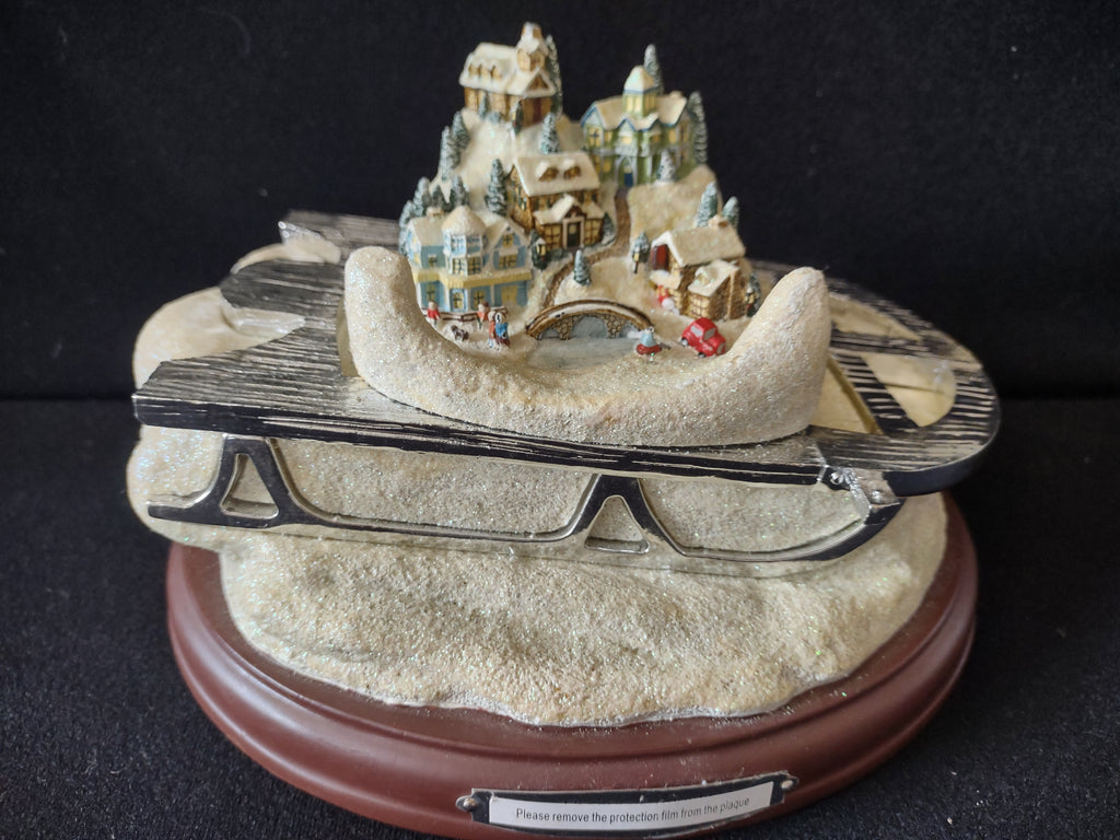 Vintage Bradford Exchange Thomas Kinkade Let It Snow Crystal For Parts NOT WORKING [3773]