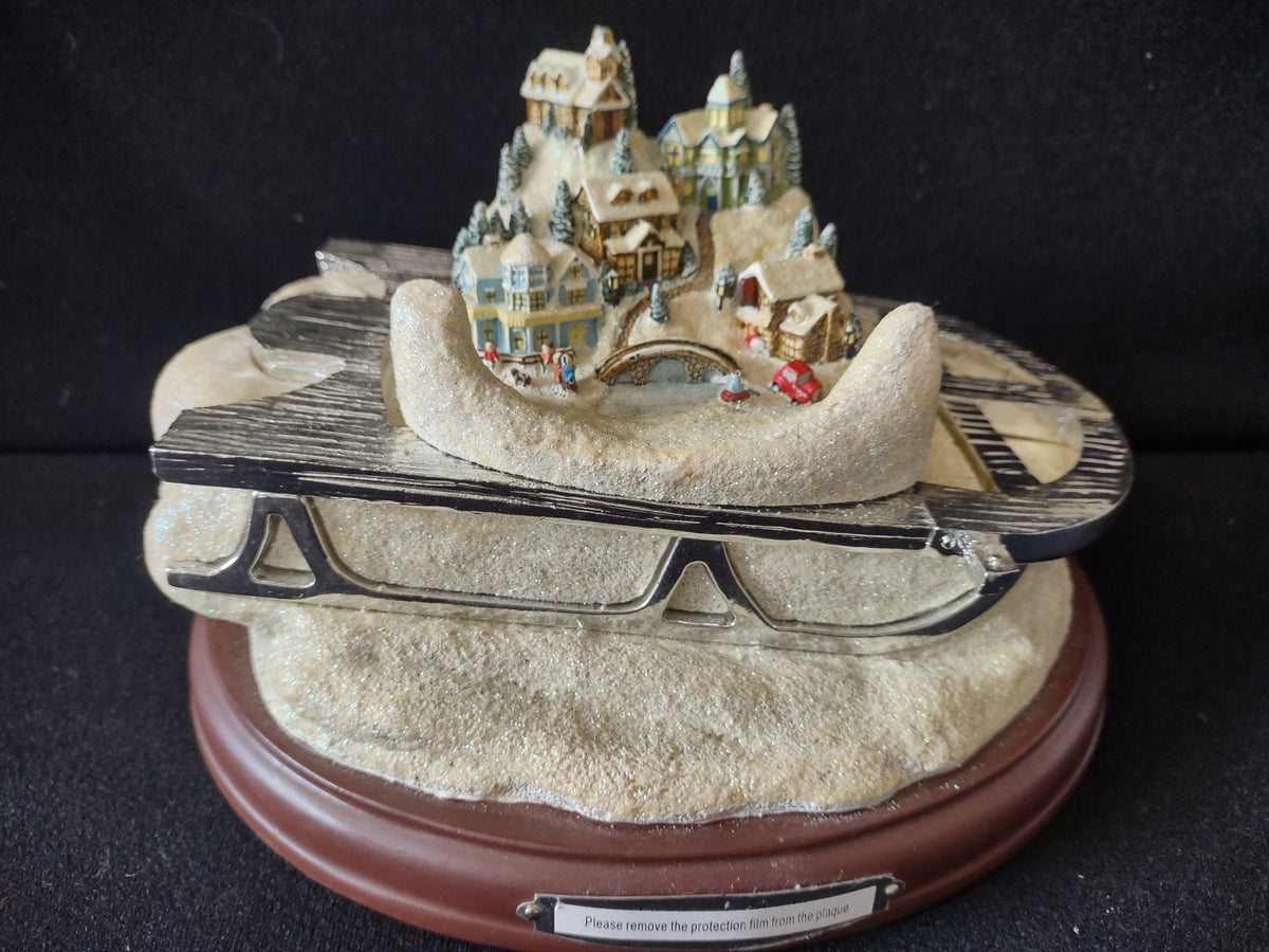 Vintage Bradford Exchange Thomas Kinkade Let It Snow Crystal For Parts NOT WORKING [3773]