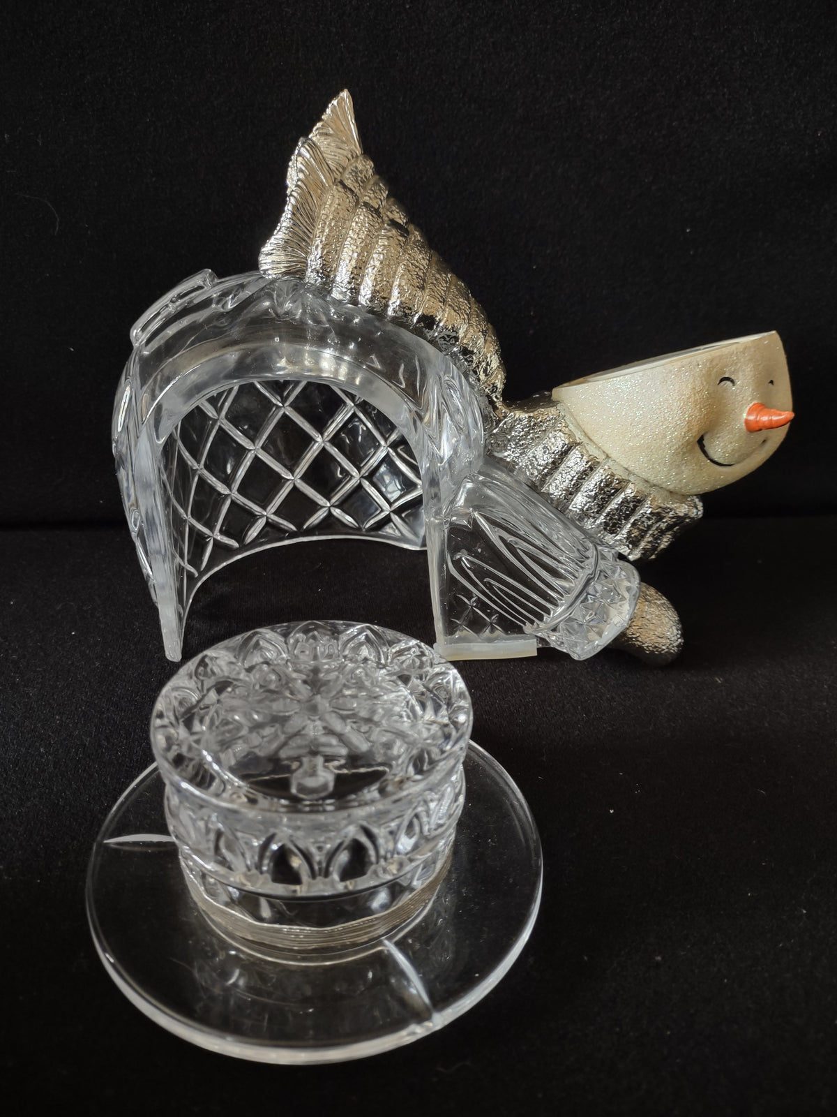 Vintage Bradford Exchange Thomas Kinkade Let It Snow Crystal For Parts NOT WORKING [3773]