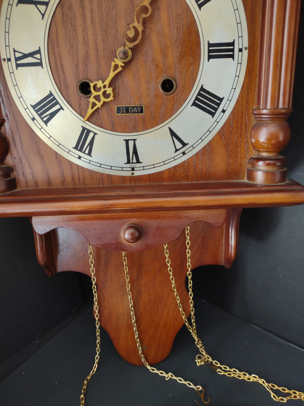 Back of Tempus Fugit wall clock showing Made in Korea label