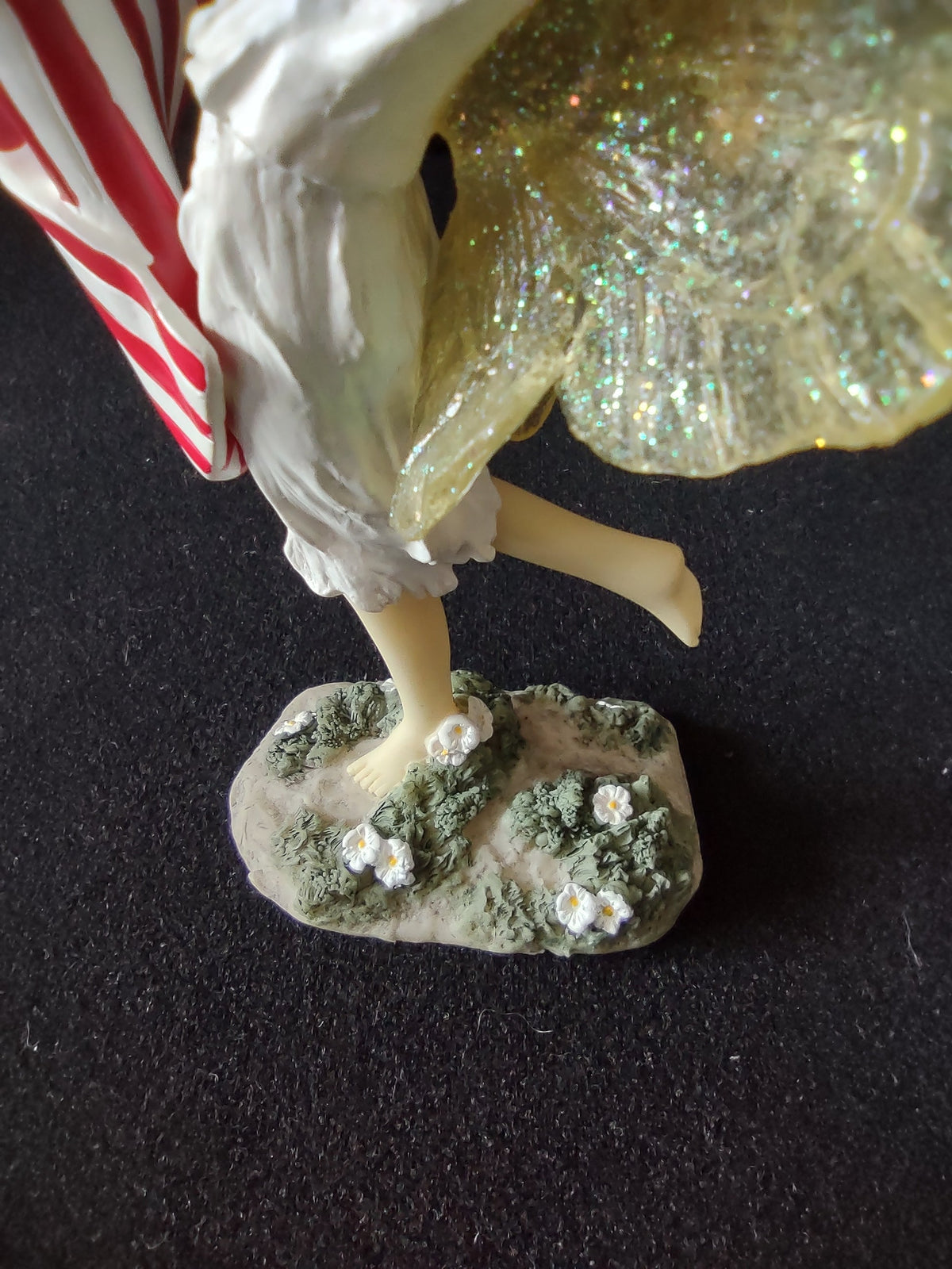 Vintage Dezine Friends of Peace angel fairy figurine - back view showing wing and base detail