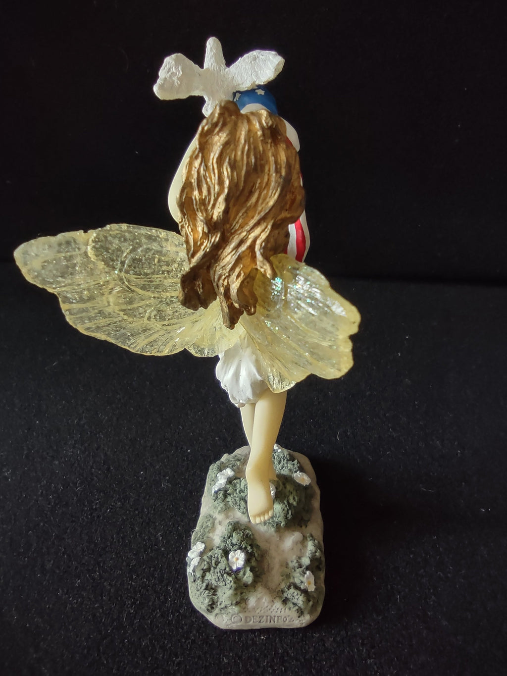 Vintage Dezine Friends of Peace angel fairy figurine - three-quarter view